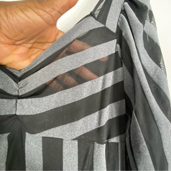 FOXBLOOD Victoria Striped Mesh Gown - Picture 7 of 9